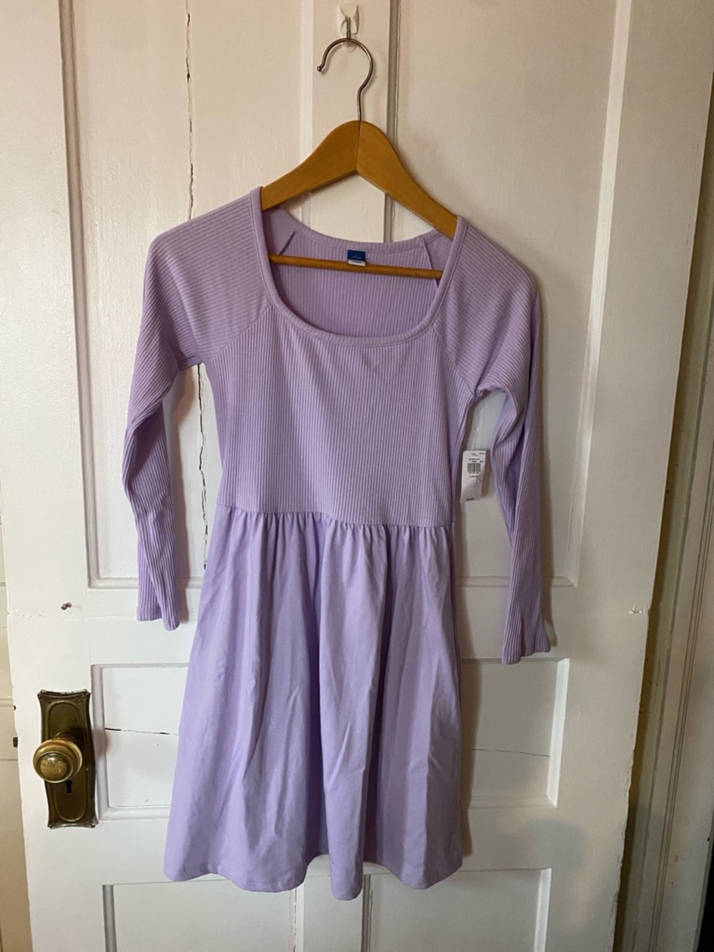 Old Navy Lavender Ribbed Long-Sleeve Dress